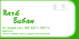 mark buban business card